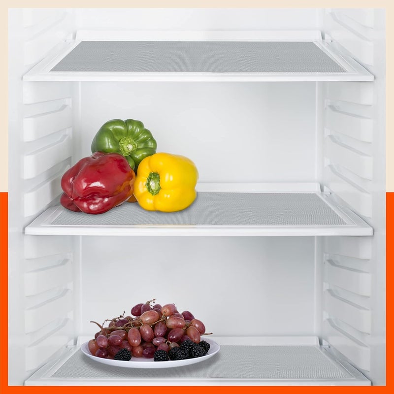 Bathla بطانات الرفوف - (45 سم × 1.5 م لفة) حصائر مطبخ مضادة للانزلاق من EVA بدرجة غذائية - بطانات أدراج مقاومة للماء للمطبخ، الطاولة، الثلاجة - قابلة لإعادة الاستخدام وسهلة القطع (ملمس ماسي، رمادي فاتح) - Image 3