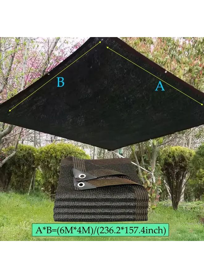 قماش الظل الأسود والأصفر والأخضر 6x4 متر مظلة حديقة شبكة حماية من الشمس في الهواء الطلق - Image 1