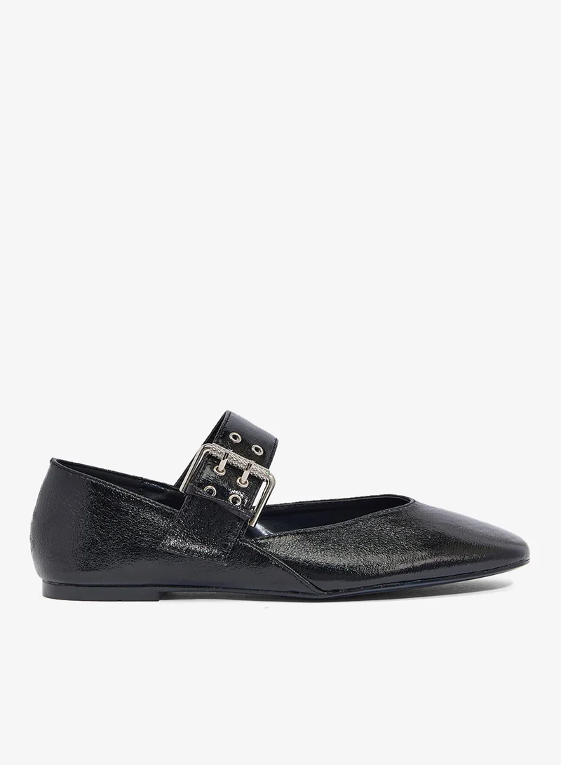 Ballet Flats With Metal Buckle