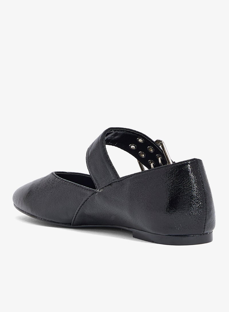 Ginger Ballet Flats With Metal Buckle - Image 3