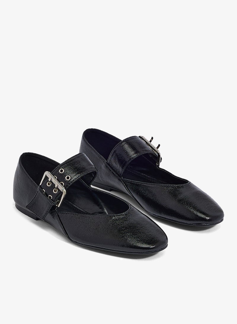 Ginger Ballet Flats With Metal Buckle - Image 4