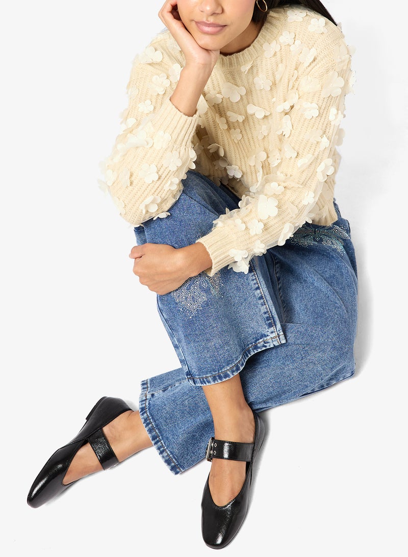 Ginger Ballet Flats With Metal Buckle - Image 5