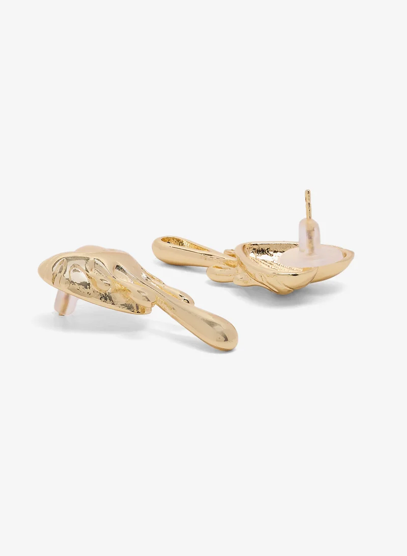 Ginger Gold 2PK Chunky Gold Heart Shape Earrings for Women | Best Price UAE