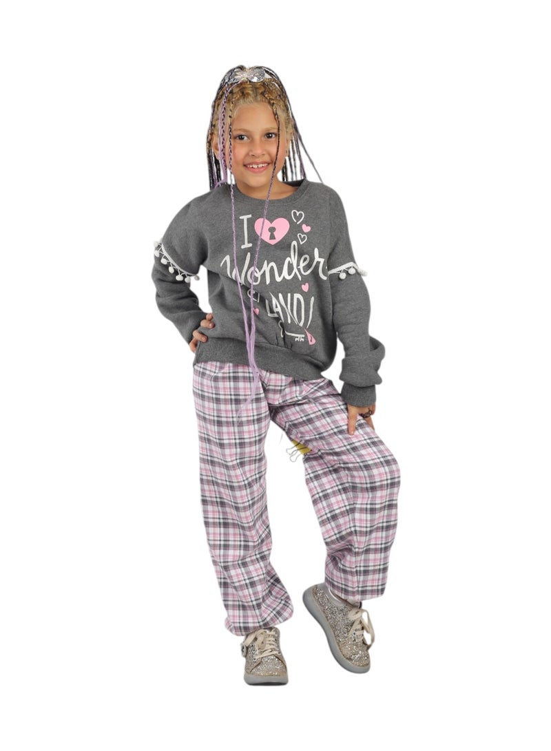 CHOiCE Girls' Winter Tracksuit "I WONDER LAND" - Stylish and Cozy (Code 543) - Image 5
