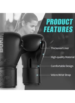 ماركة غير محددة Boxing Gloves, Men & Women Kickboxing Gloves, Punch Bag Training Mitts for Muay Thai, Sparring, Kickboxing, Fighting, Martial Arts, Workout Gloves 12oz  - Image 2