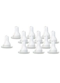 evenflo Even Flo Best For Baby 2115214 Classic Medium Flow Clear Silicone Nipples 12Pack  - Image 1