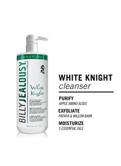 Billy Jealousy Billy Jealousy White Knight Gentle Daily Facial Cleanser with Non-Abrasive Exfoliators Ideal for All Skin Types, Men's Face Wash Formulated with Apple Amino Acids & Papaya Extract, 33.8 Fl Oz  - Image 2