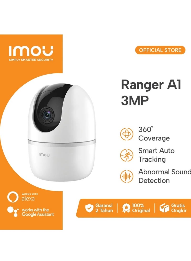 IMOU Ranger 2 360 Degree Security Camera Up To 256GB SD Card Support WiFi & Ethernet 1080P FHD Privacy Mode Alexa Google Assistant Human Detection 2-Way Audio Night Vision (3MP/2K)