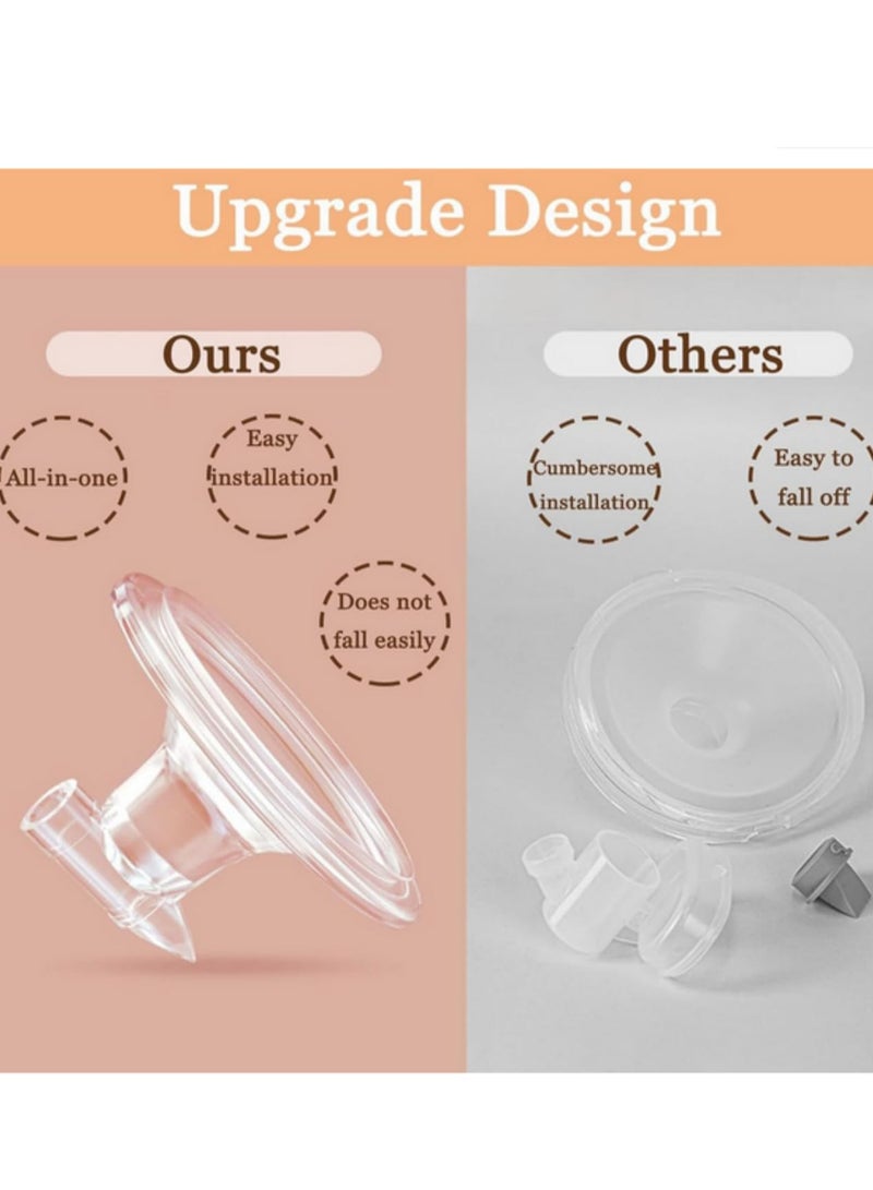 2 Pack 24mm Wearable Milk Collection Cups Hands-Free Milk Collector for Most Electric Breast Pumps Easy to Clean Zomee Spectra Medela Accessories Replacement for Breastfeeding Moms - Image 4