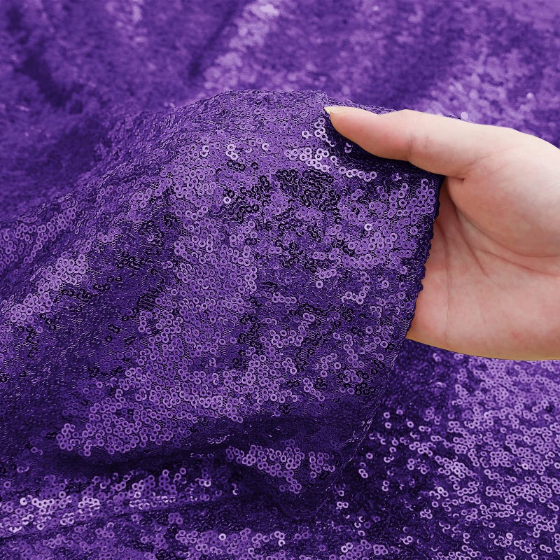Sugargirl Purple Sequin Backdrop Curtain 2 Panels 2FTx8FT Glitter Purple Background Drapes Sparkle Photography Backdrop for Party Wedding Birthday Wall Decoration - Image 5