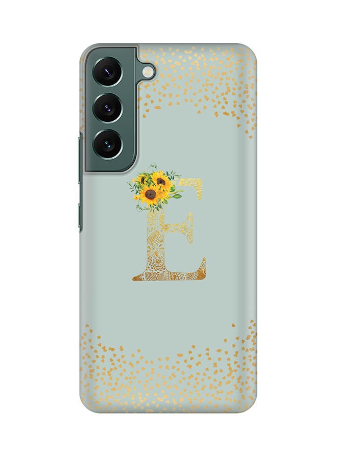 Stylizedd Monogram Slim Cover for Samsung Galaxy S22+ 5G Case Custom Initials Letter Floral Pattern Snap Series Mobile Cover Matte Alphabet  - E (Light Green) - Image 1