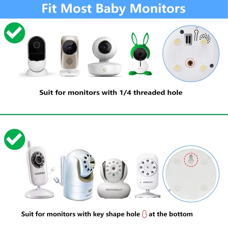wochel Gooseneck Baby Monitor Mount for Motorola, Owlet, VAVA, Arlo Baby Monitor and Most Universal Baby Security Camera, Flexible Baby Camera Holder Without Tools or Wall Damage - White - Image 2