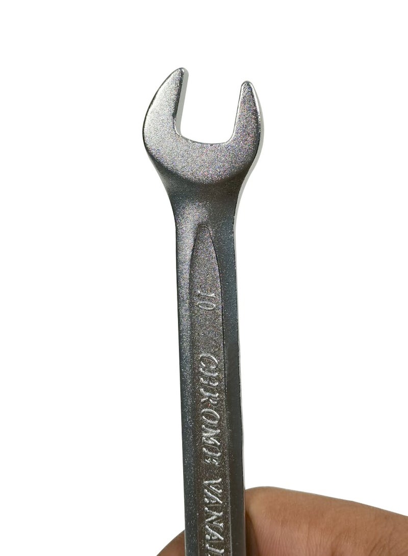 Total Industrial Double-Sided Combination Spanner, Size 10, Chrome Vanadium, Ring And Open End, 1 Piece - THT20112 - Image 2