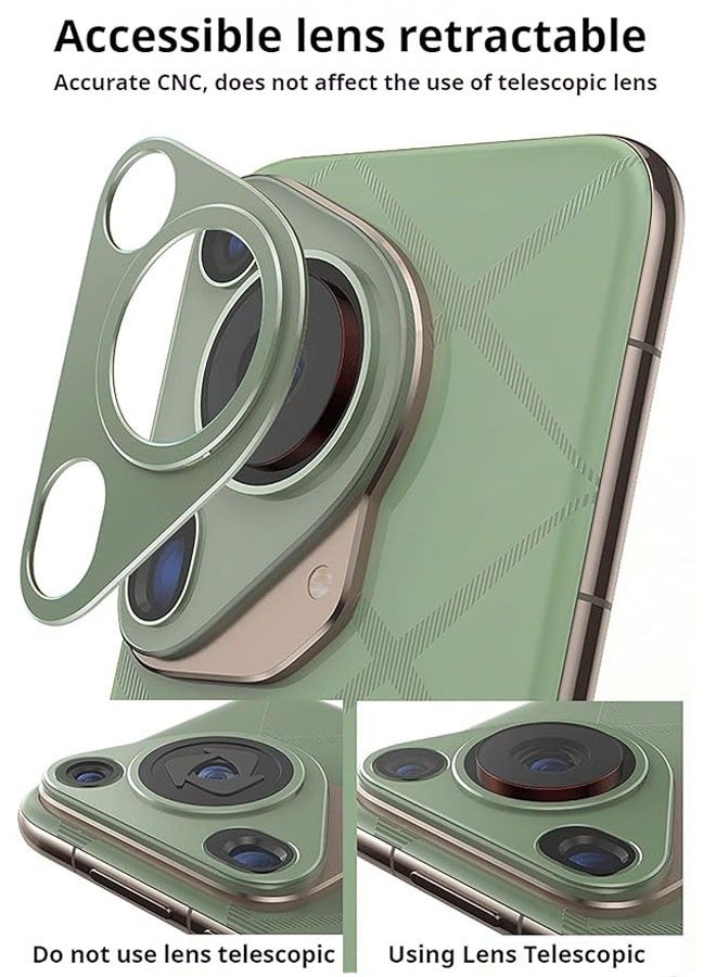 general [2 pcs] camera protection Huawei Pura 70 Ultra, camera shape aluminum frame matte ring buckle metal lens sticker - Image 2