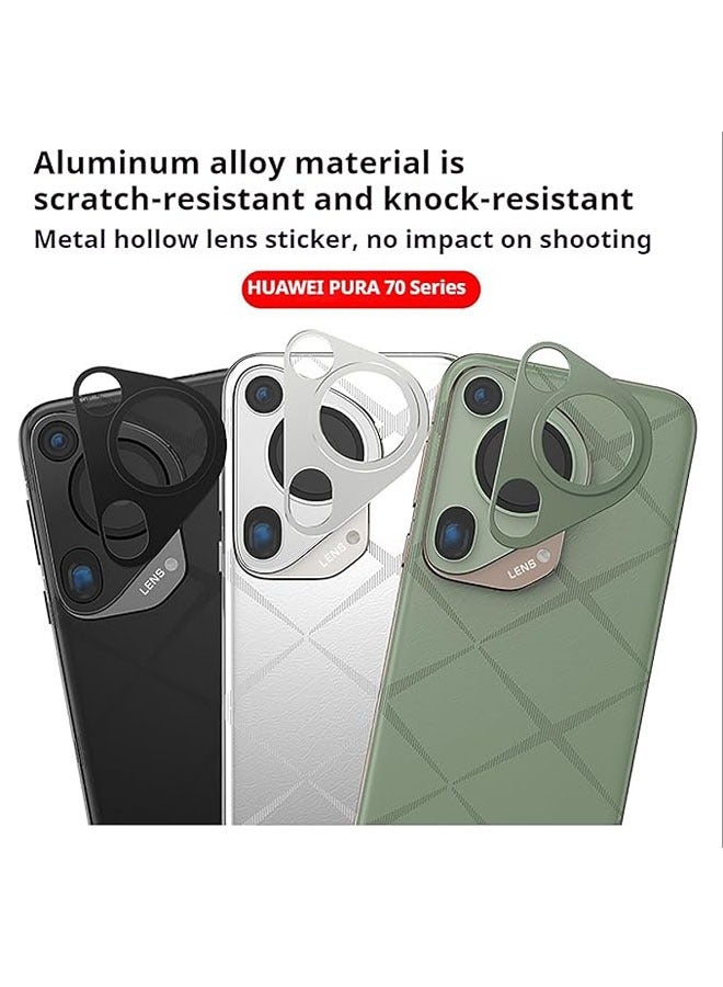 general [2 pcs] camera protection Huawei Pura 70 Ultra, camera shape aluminum frame matte ring buckle metal lens sticker - Image 3