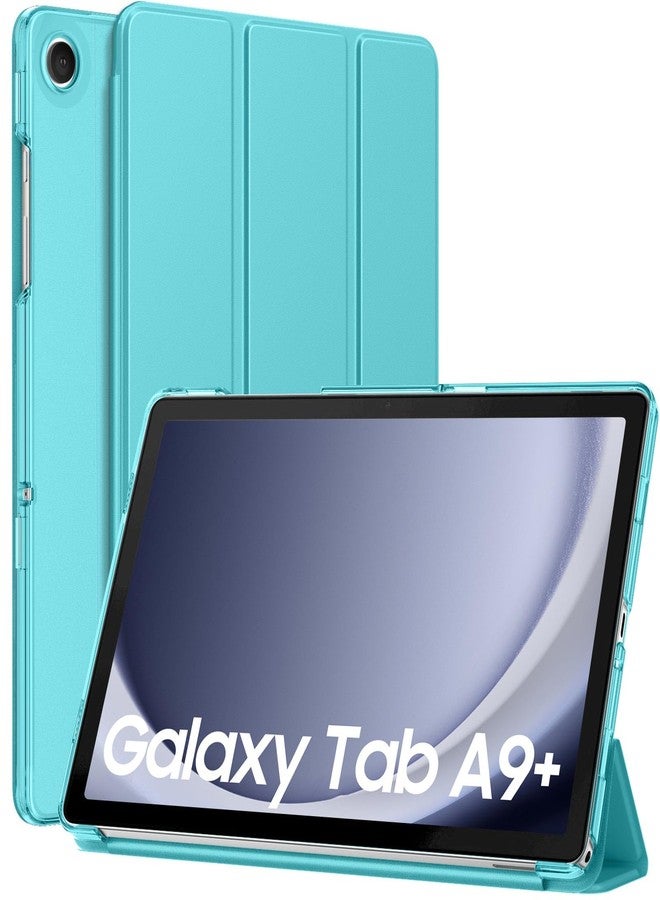 موكو جراب MoKo لجهاز Galaxy Tab A9+/A9 Plus مقاس 11 بوصة 2023، غطاء ذكي واقٍ رفيع مع غطاء خلفي شفاف من البولي كربونات الصلب لجهاز Tab A9 Plus اللوحي (SM-X210/X216/X218)، تنبيه/سكون تلقائي، أزرق سماوي - Image 1
