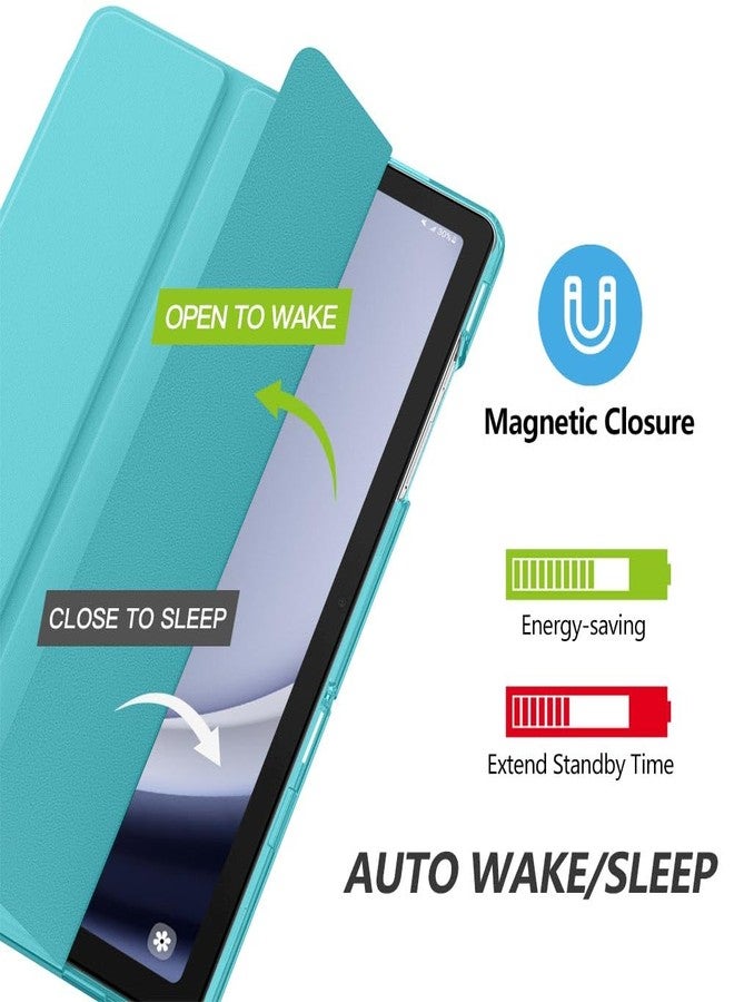 موكو جراب MoKo لجهاز Galaxy Tab A9+/A9 Plus مقاس 11 بوصة 2023، غطاء ذكي واقٍ رفيع مع غطاء خلفي شفاف من البولي كربونات الصلب لجهاز Tab A9 Plus اللوحي (SM-X210/X216/X218)، تنبيه/سكون تلقائي، أزرق سماوي - Image 4