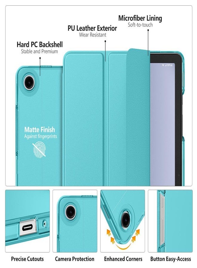 موكو جراب MoKo لجهاز Galaxy Tab A9+/A9 Plus مقاس 11 بوصة 2023، غطاء ذكي واقٍ رفيع مع غطاء خلفي شفاف من البولي كربونات الصلب لجهاز Tab A9 Plus اللوحي (SM-X210/X216/X218)، تنبيه/سكون تلقائي، أزرق سماوي - Image 3