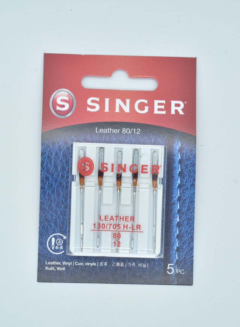SINGER LEATHER NEEDLES SIZE 80/12 (PACK OF 5 NEEDLE) BRAZIL