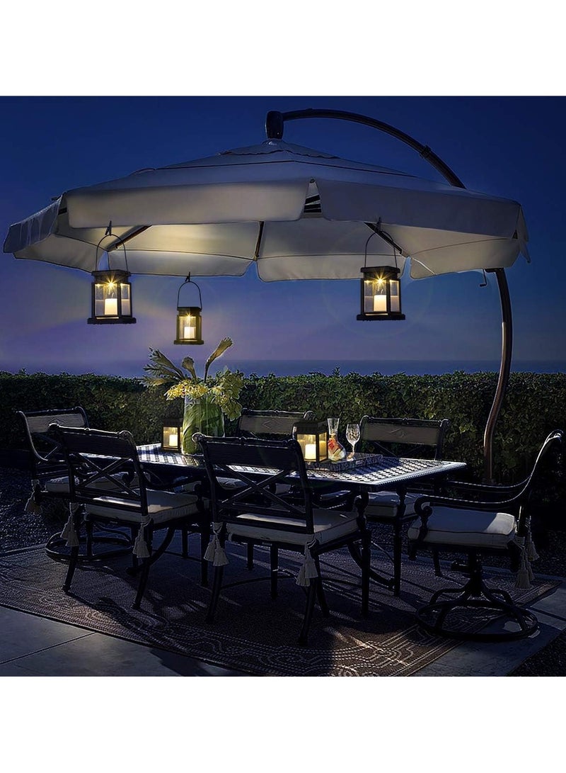 Loquat 12pc Solar Lanterns Hanging Garden Outdoor Lights Waterproof Flickering Candle LED Lamp Solar Metal Hanging Lantern for Ramadan Garden Patio Pathway Party Decoration (Candle) - Image 5