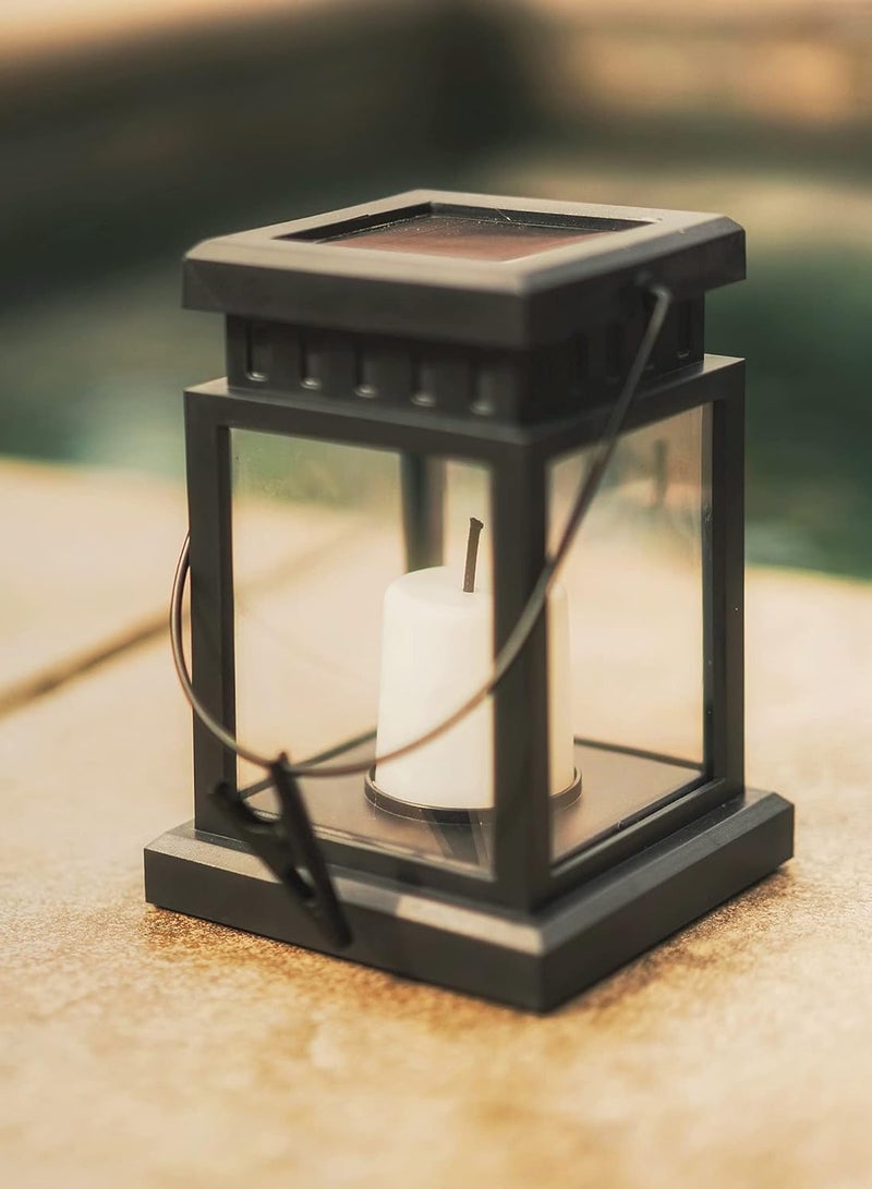 Loquat 12pc Solar Lanterns Hanging Garden Outdoor Lights Waterproof Flickering Candle LED Lamp Solar Metal Hanging Lantern for Ramadan Garden Patio Pathway Party Decoration (Candle) - Image 3