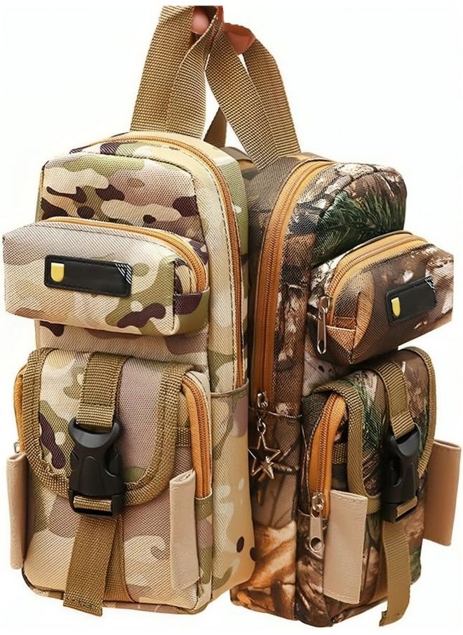 Sky Tech Sky Tech® Camouflage Pencil Case 5 Layer 3 Compartments Large Capacity Cute Zip Closure Aesthetic Design Stationery Holder Organizer Bag Multifunctional Pouch for School (Pack of 1)(Multi Color)  - Image 1