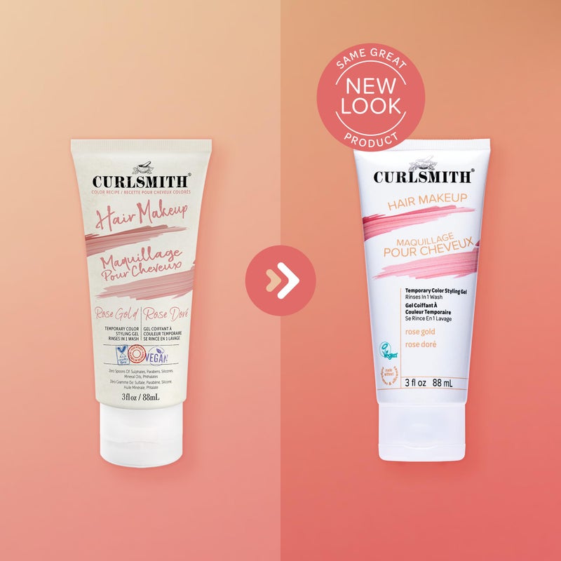 CURLSMITH كيرلسميث - مكياج الشعر - لون شعر مؤقت نباتي وجل تصفيف (ذهب وردي 3 أونصة سائلة) - Image 5
