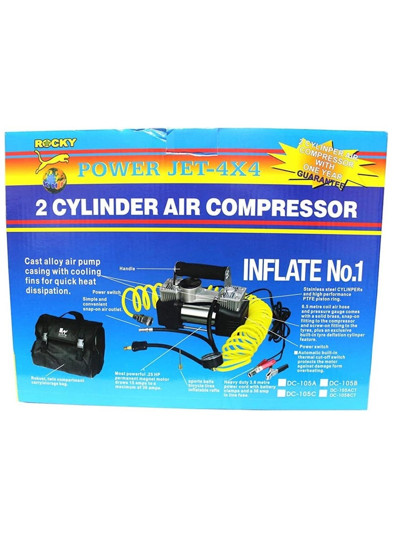 Bundle of Camel Double Cylinder Car air compressor and Battery Cable 2.5 Meters