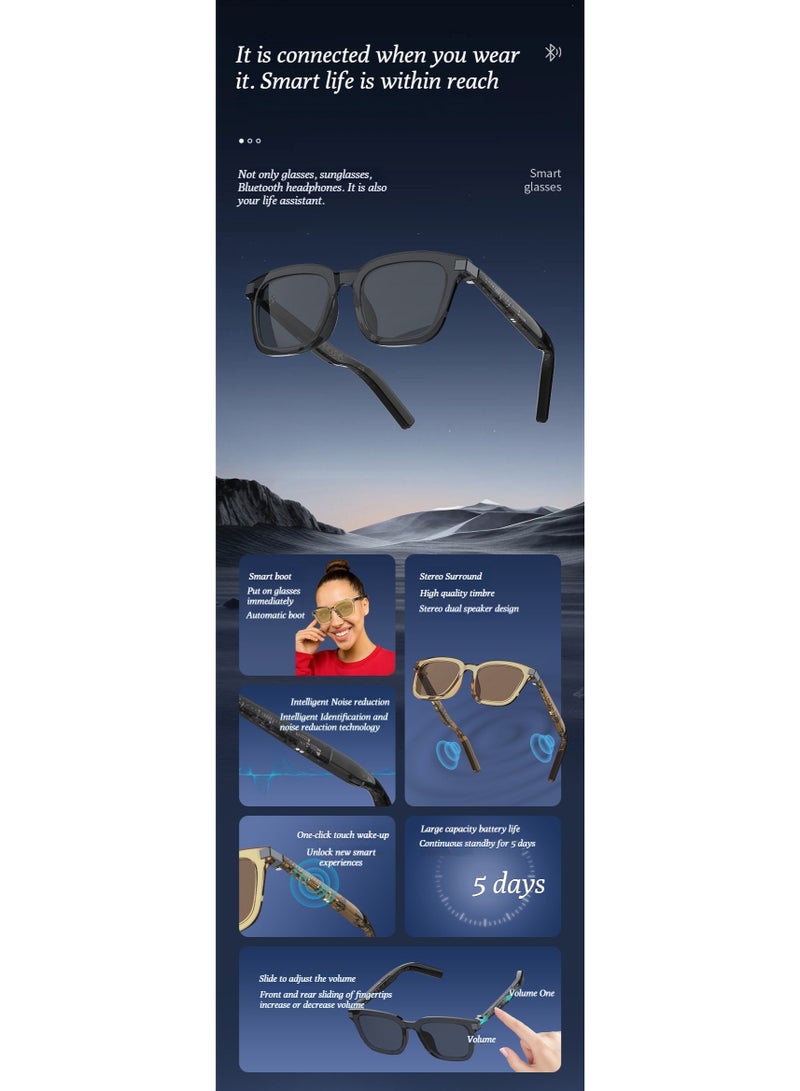AI smart glasses, Bluetooth audio glasses, ai glasses, real-time translation, myopia glasses, listening to books, voice calls - Image 3