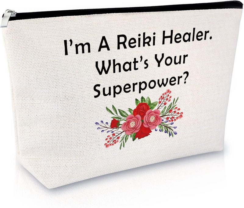 Reiki Master Gift Makeup Bag Thank You Gift for Reiki Healer Motivational Quote Gift for Girls Inspirational Gift for Women Relax Cosmetic Bag Birthday Christmas Gift for Her Travel Cosmetic Pouch