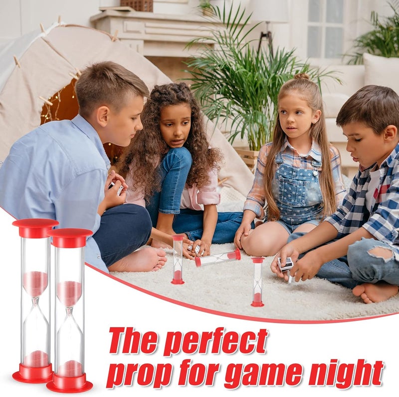 Queekay Queekay Set of 80 1 Minute Sand Timer Small Hourglass for Classroom One Minute Sandglass Clock Red Acrylic Hourglass Game Timer for Kids Preschool Teacher Supplies 335 x 098 x 098 Inches  - Image 5