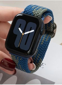 Nylon Woven Elastic Watch Band with Adjustable Buckle Rainbow Color Compatible with Apple Watch Compatible with All Sizes
