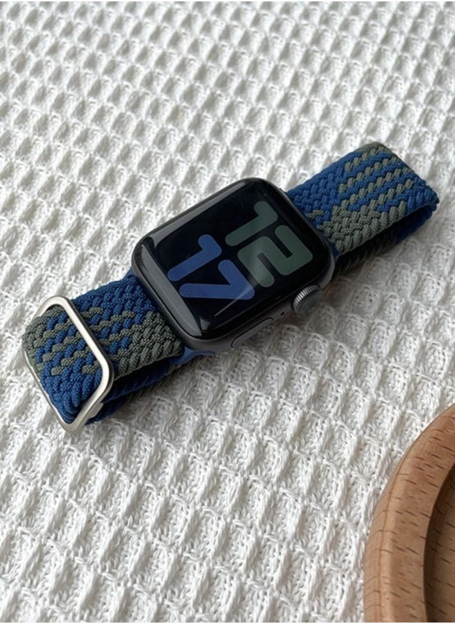 Generic - Nylon Woven Elastic Watch Band with Adjustable Buckle Rainbow Color Compatible with Apple Watch Compatible with All Sizes - Image 1