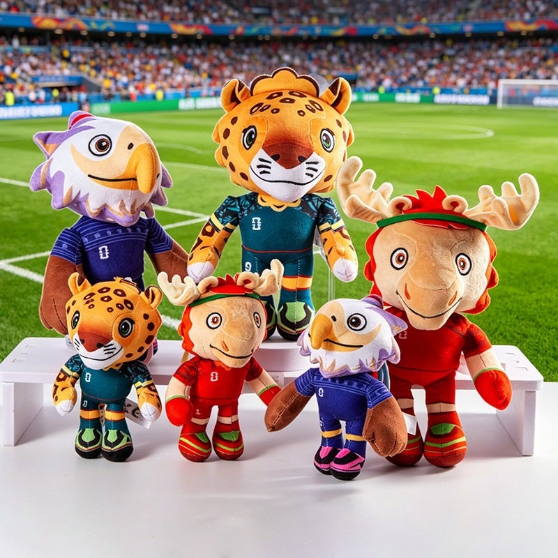 FIFA World Cup 2026 USA Canada Mexico Merchandise, Zayu Jaguar Mascot Plush Doll, Commemorative Souvenir Gift for Football Fans - Image 2