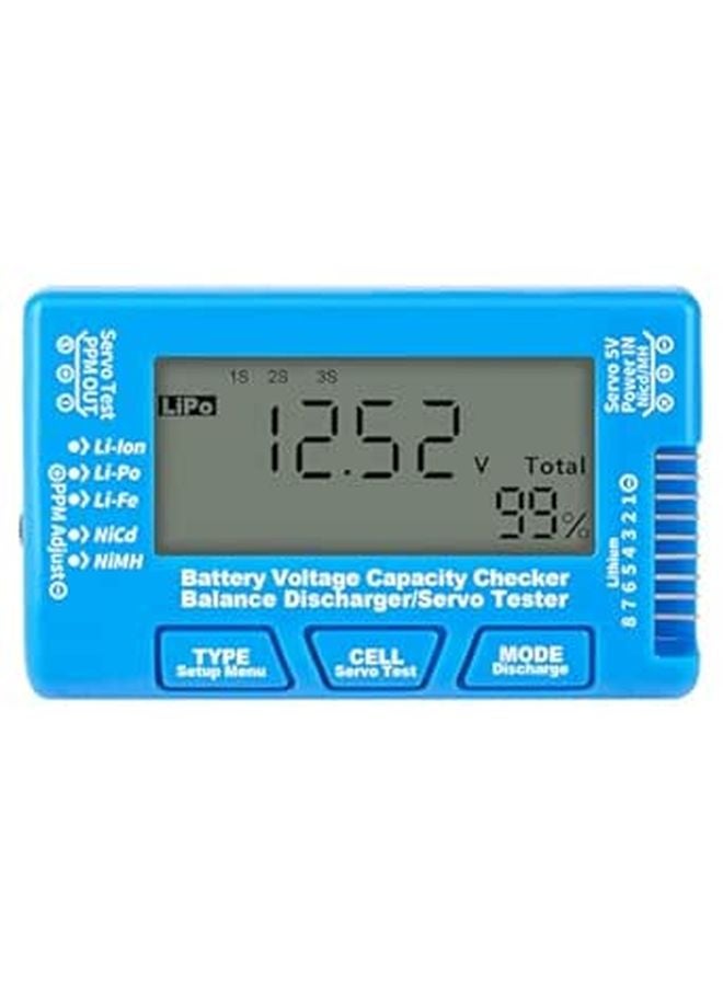 Digital Battery Capacity Checker Portable Tester for Li Ion Li Po with LCD Backlight Blue - Image 1