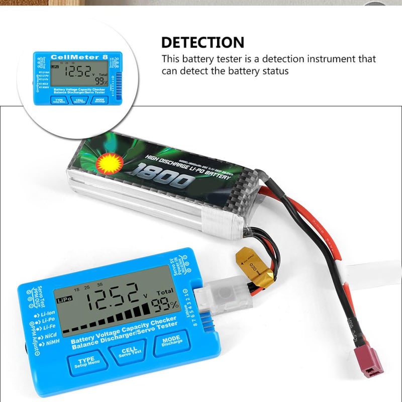 Digital Battery Capacity Checker Portable Tester for Li Ion Li Po with LCD Backlight Blue - Image 4