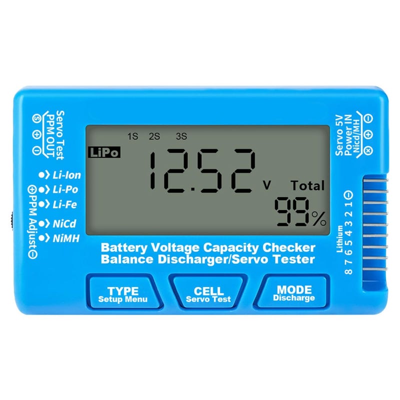 Digital Battery Capacity Checker Portable Tester for Li Ion Li Po with LCD Backlight Blue - Image 2