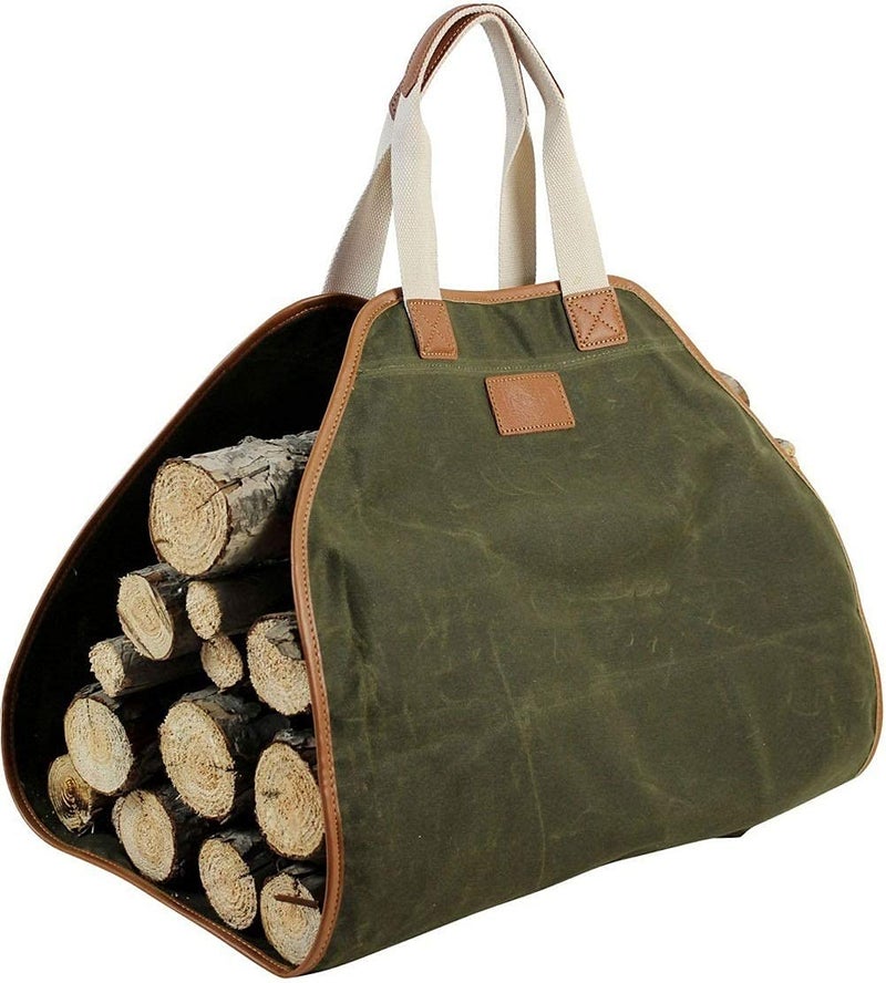 INNO STAGE Firewood Carrier  Waxed Canvas Wood Carrier for Firewood Heavy Duty Log Carrier Bag As Wood Stove Accessories - Image 1