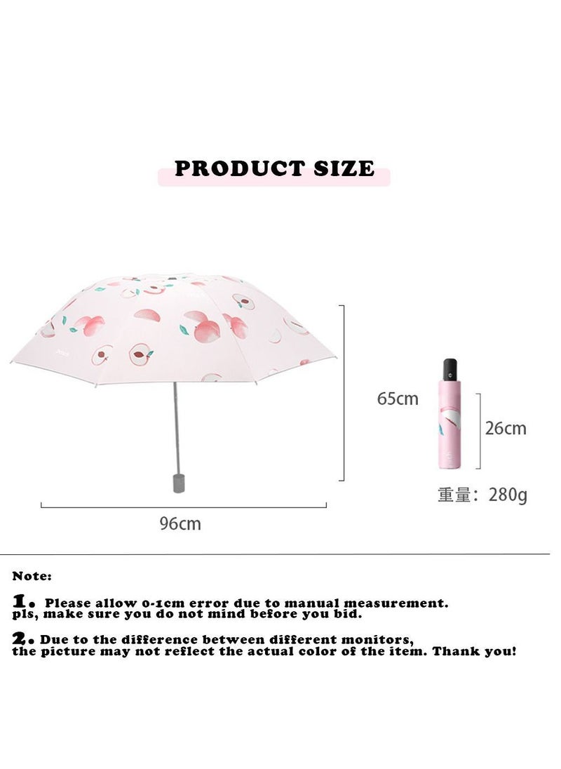 Y&D - Fruits Series Automatic Folding Umbrellas, Rain & Sun, Windproof, Compact, Lightweight Portable Travel UV Sun Umbrella Compact Auto Open for Women Men - Image 1