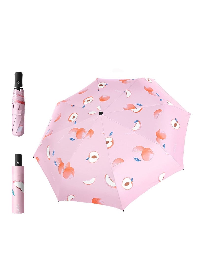 Y&D - Fruits Series Automatic Folding Umbrellas, Rain & Sun, Windproof, Compact, Lightweight Portable Travel UV Sun Umbrella Compact Auto Open for Women Men - Image 1