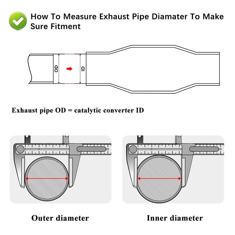 MAYASAFã€2 packã€‘2.25" Inlet/Outlet Universal Catalytic Converter, with O2 Port & Heat Shield (EPA Compliant), 2 pack - Image 4