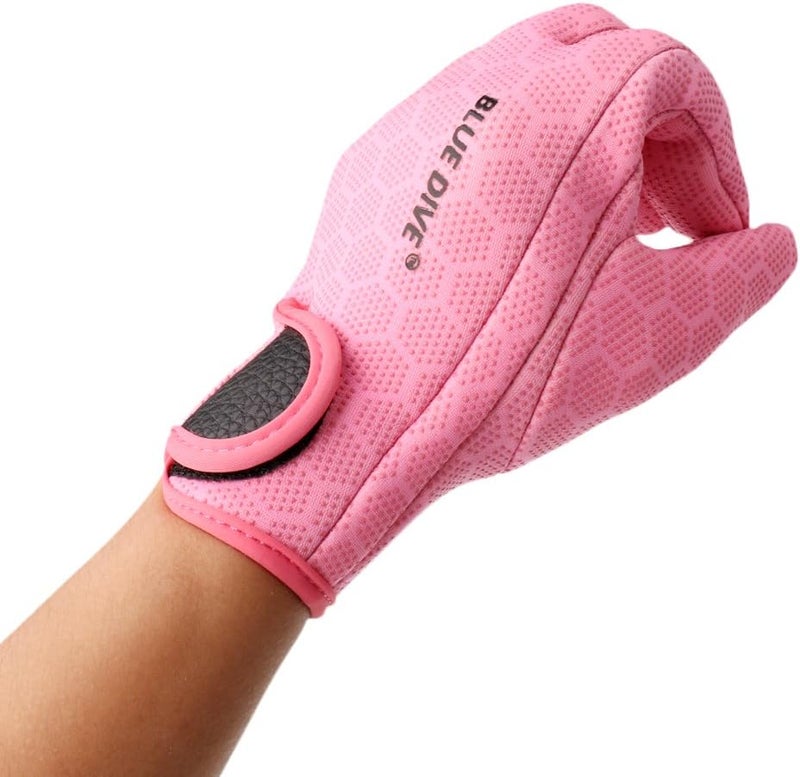 klarako 1 Pair 1.5mm Neoprene Anti slip Comfortable Wetsuits Five Finger Gloves for Scuba Diving Surfing Winter Swimming Black/Pink - Image 4