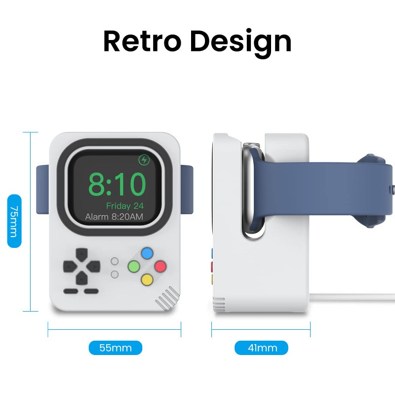 Delidigi Charger Stand Compatible with Apple Watch Ultra 3 2 1, SE 3 2 1, Series 11 10 9 8 7 6 5 4 3 2 1 (49mm, 45mm, 44mm, 42mm, 41mm, 40mm, 38mm) Silicone Charging Holder Dock - Image 3