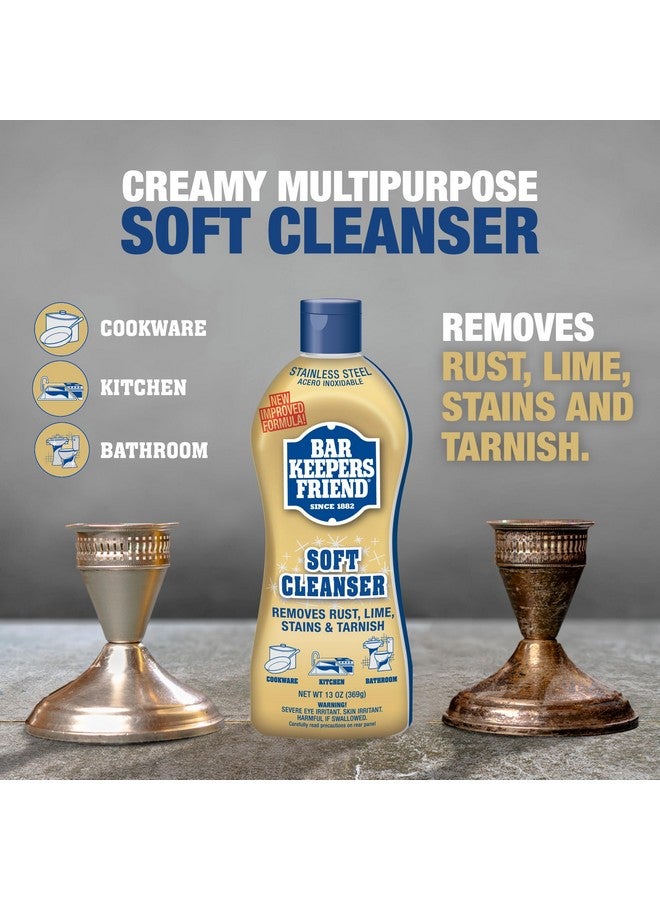 Bar Keepers Friend Soft Cleanser Liquid (2 x 13 Ounce) Multipurpose Cleaner & Rust Stain Remover for Stainless Steel, Porcelain, Ceramic Tile & More - Image 2
