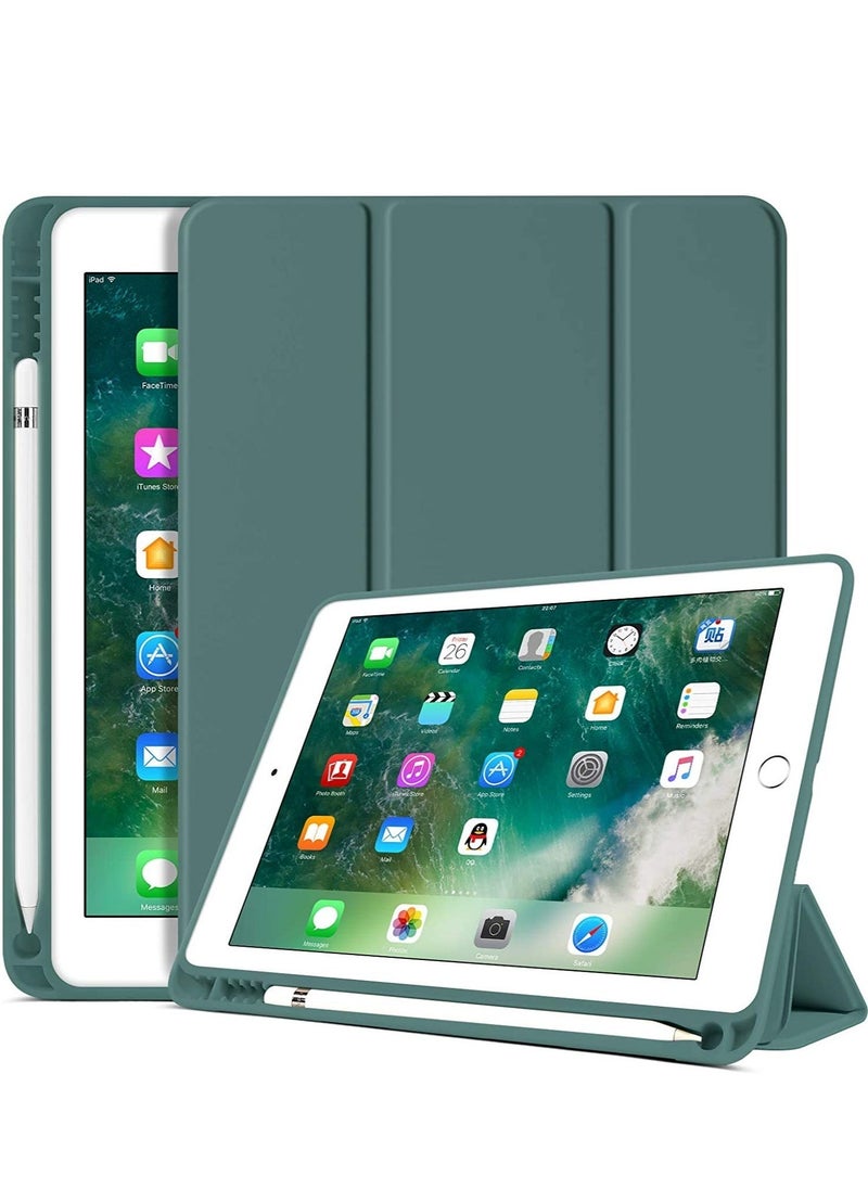 JAJEEK iPad 6th Generation Case, iPad 5th Generation Case with Pencil Holder, Premium Folio Folding Stand Smart Auto Wake/Sleep Protective Tablet Case for Apple iPad 9.7" 2018/2017,Midnight Green - Image 1