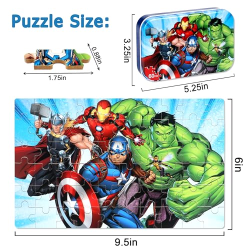 LELEMON Puzzles for Kids Ages 46 60 Piece Puzzles for Kids Ages 48Children Jigsaw Puzzles in a Metal BoxEducational Learning Puzzle Toys for Girls and Boys - Image 5