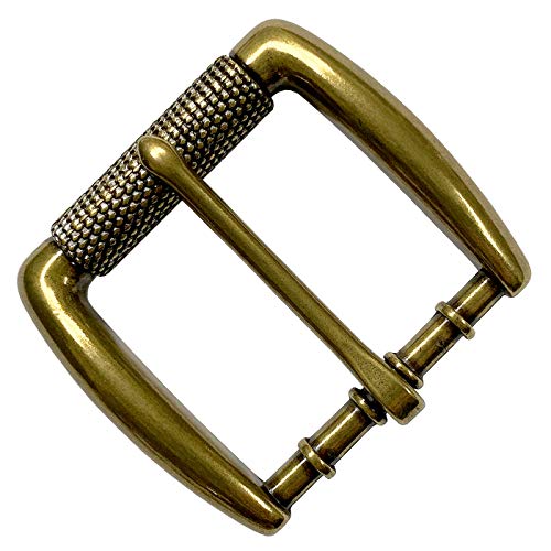 Belts.com Antiqued Brass Finish Single Prong Replacement Roller Belt Buckle, Fits 1-1/2" wide - Image 1