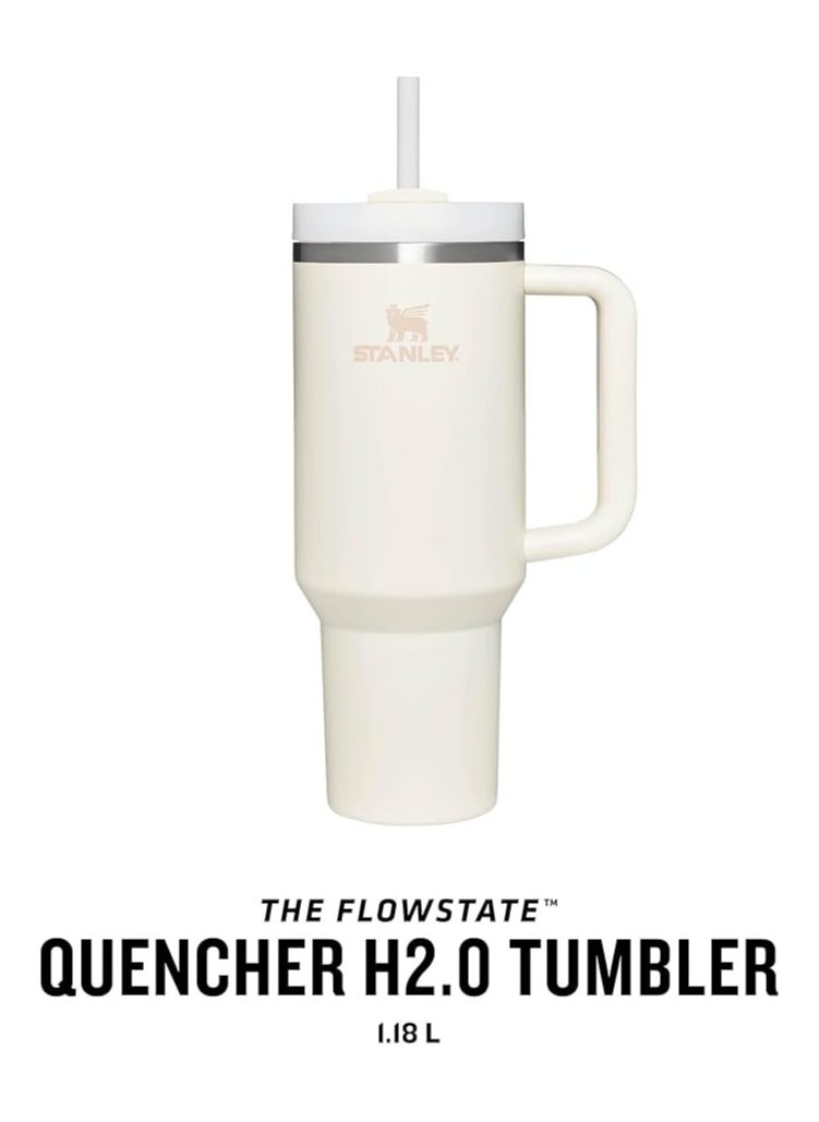 Stanley Stanley Quencher H2.0 FlowState Tumbler 1.2L - Cold for 11 Hours - Iced for 48 Hours - Cup with Straw, Handle and Lid - Dishwasher Safe - Travel Mug for Cold or Hot Drinks - Cream Tonal  - Image 4