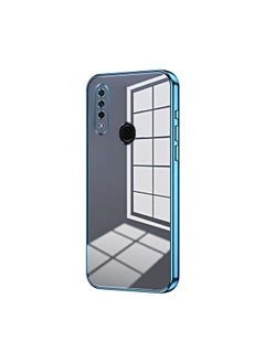 For OPPO A8 / A31 2020 Transparent Plating Fine Hole Phone Case(Blue)