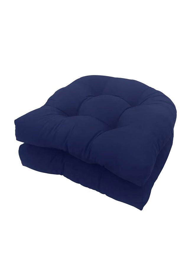 Eoieov Indoor Outdoor Chair Cushions for Rocking Chair Proch Rocker Wicker Patio Seat Cushion Reversible,Waterproof Patio Chair Cushion 2 Piece Navy Blue,19"*19" - Image 1